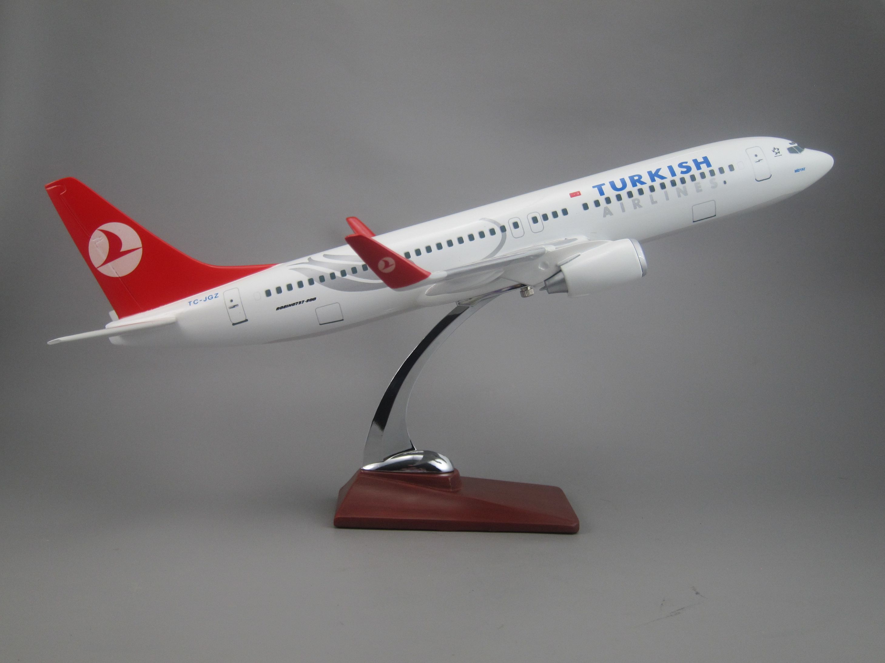 Aircraft model (47CM Turkish Airlines B737) Synthetic resin aircraft model simulation aircraft model details Picture