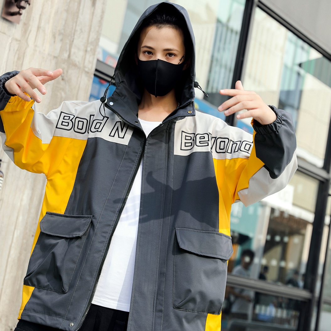Xiaolingding's new autumn and winter color-block windbreaker 150-160-170-180