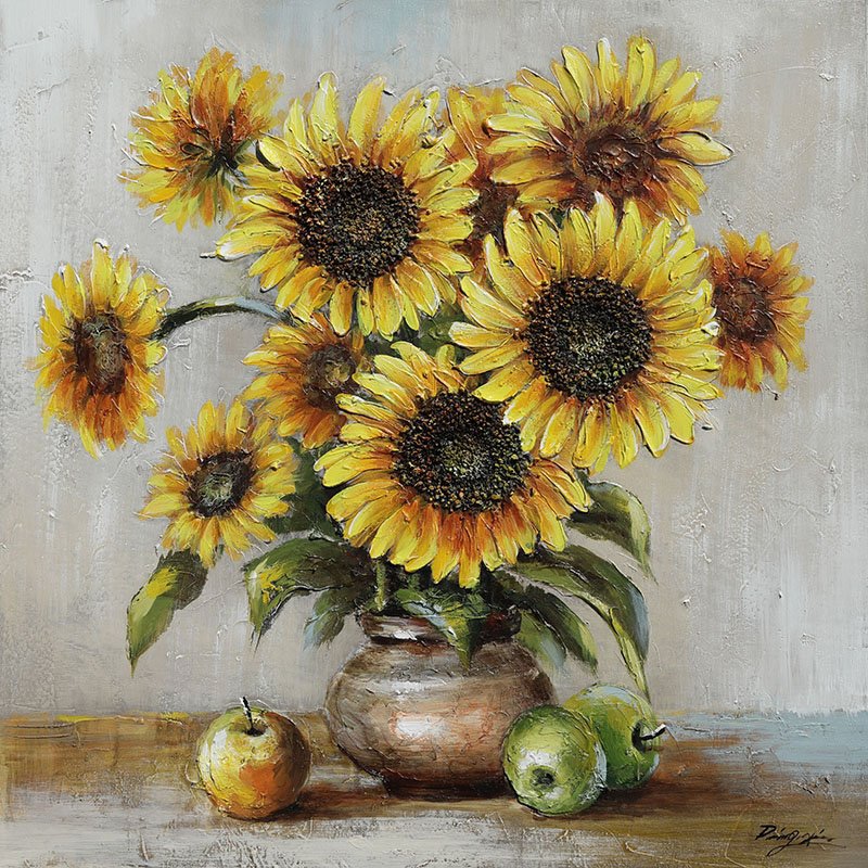 向日葵立体画油画008