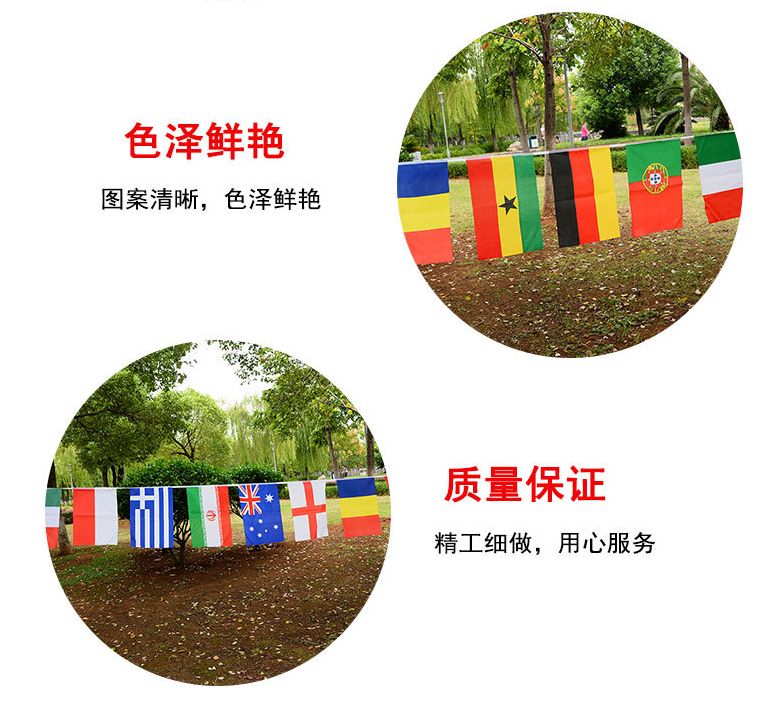8号32面外国小彩旗世界串旗 世界杯各国旗帜吊旗定做 小红旗批发详情图4