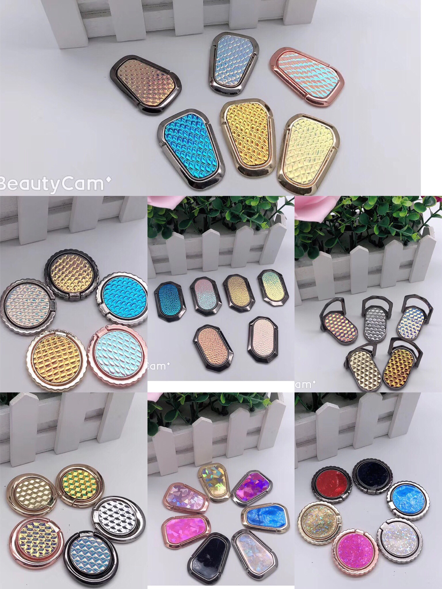 彩色指环扣白底实物图