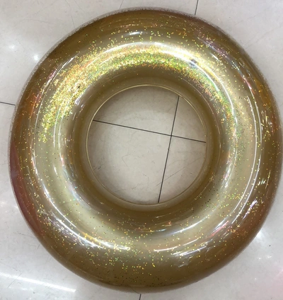 Inflatable Pvc90 Sequin Single Transparent Swimming Ring Floating Row Inflatable Toys Wholesale