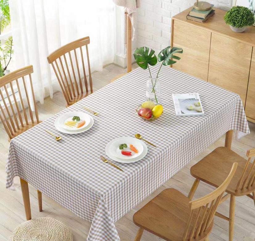 Water and oil proof grid tablecloth
