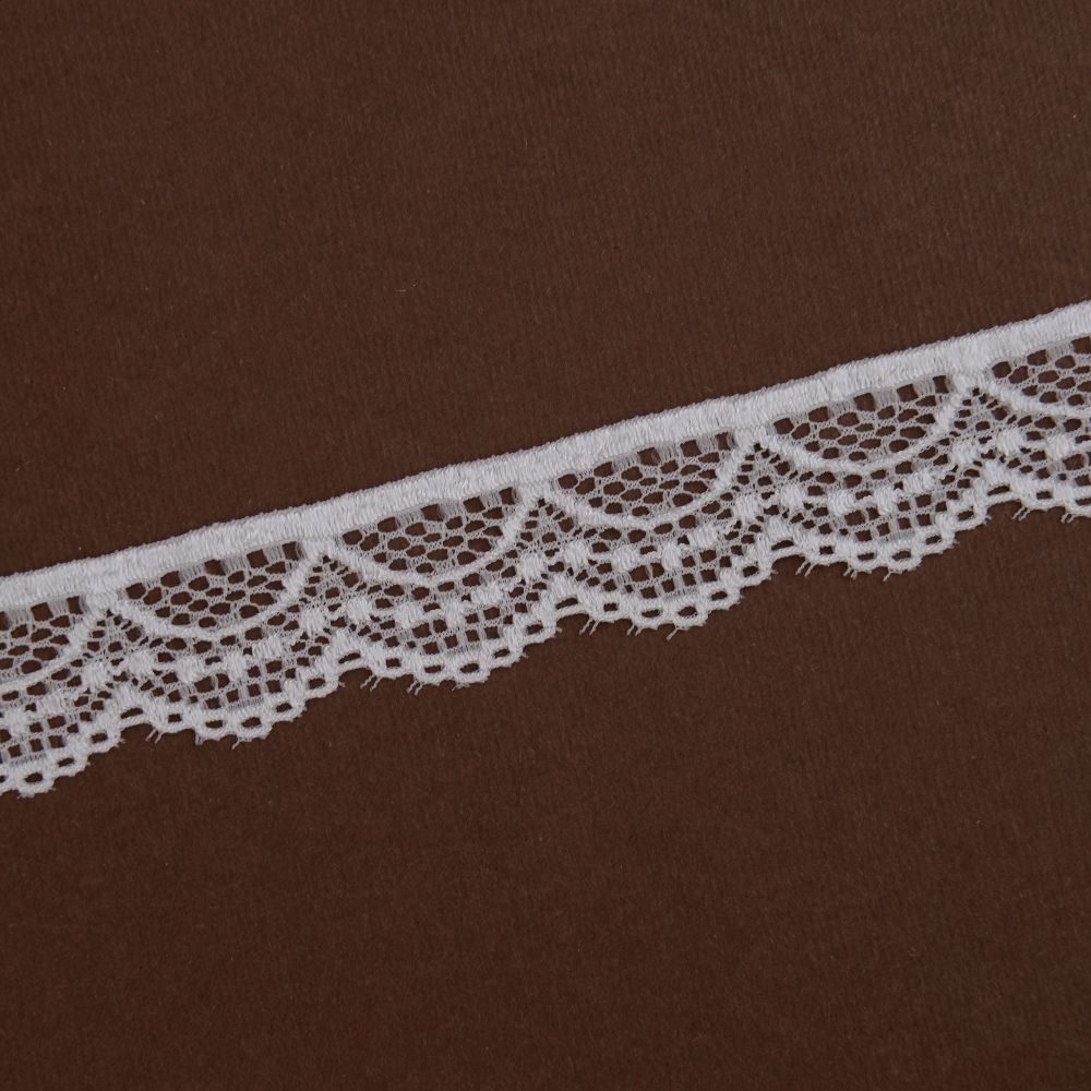 New knitting warp knitting lace bleached white 2.7cm can be made by sample marking thumbnail