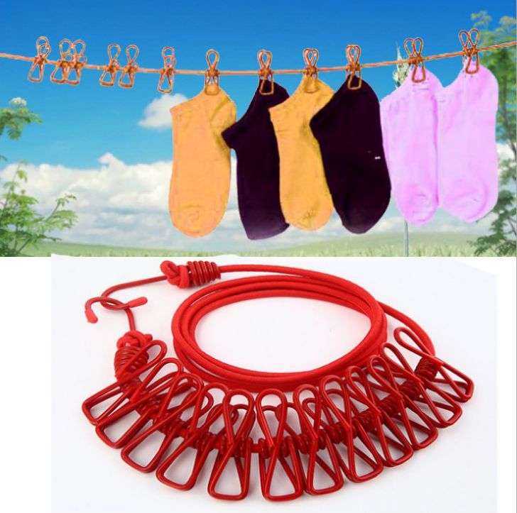 Travel with clip clothesline Portable retractable windproof clothesline clothesline hanger