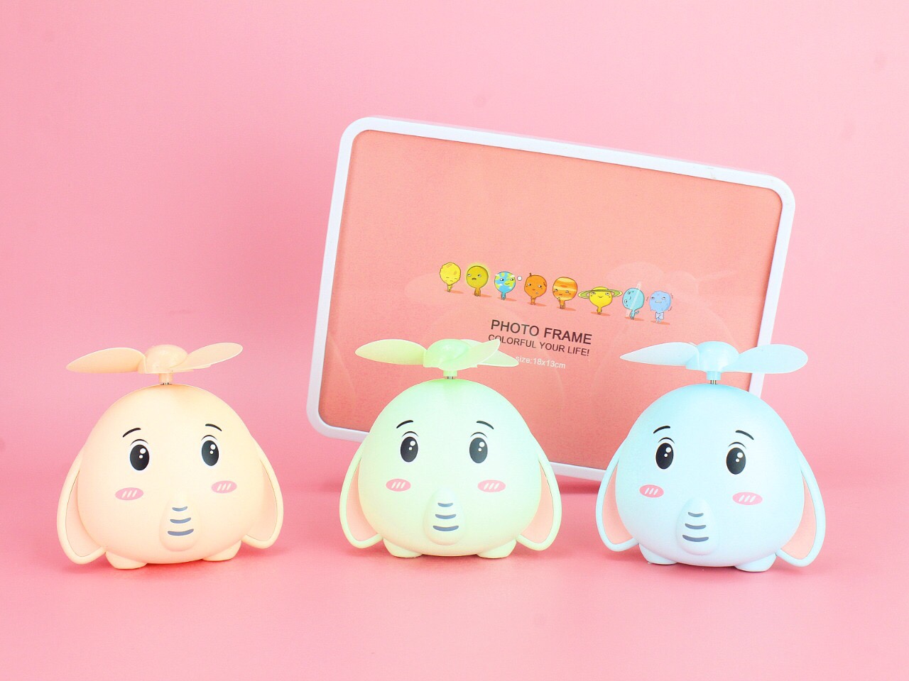 Cartoon elephant mini fan Portable small fan Item Picture