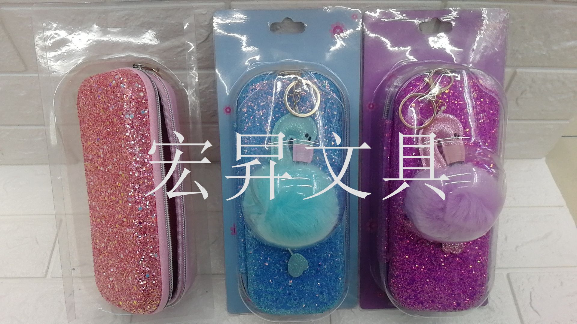 Unicorn EVA pencil case with plush sequin decoration, large-capacity 3D cartoon waterproof pencil case and pen box detail image 4