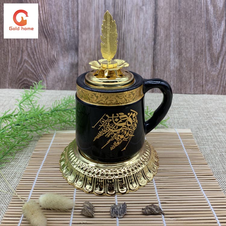 阿拉伯小型便携式杯装陶瓷香炉产品图