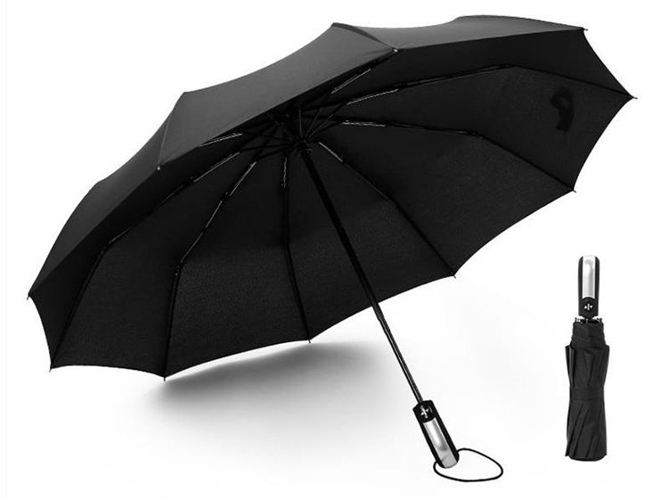 10骨自动雨伞碰起布创意折叠伞商务伞三折晴雨伞定制logo产品图