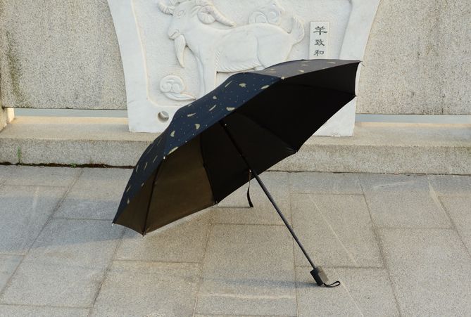 太阳伞雨伞遮阳伞 晴雨两用三折伞 紫外线防晒黑胶伞详情图4