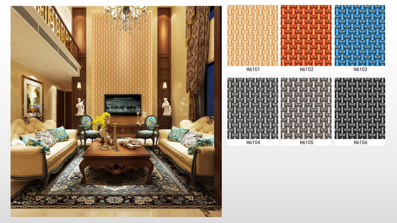 Wallpaper, PVCwallpaper, PVC waterproof wallpaper, 3D PVCwallpaper wall cover detail image 1