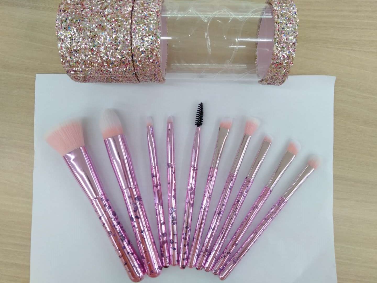 10 sets of makeup brushes eyeshadow brushes, blush brushes, and brow brushes
