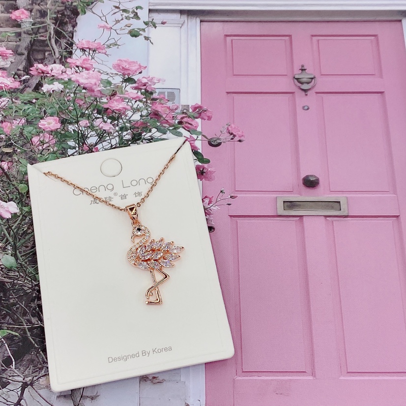 Chenlong jewelry titanium steel Zircon Flamingo necklace fade-proof C0939-45 thumbnail