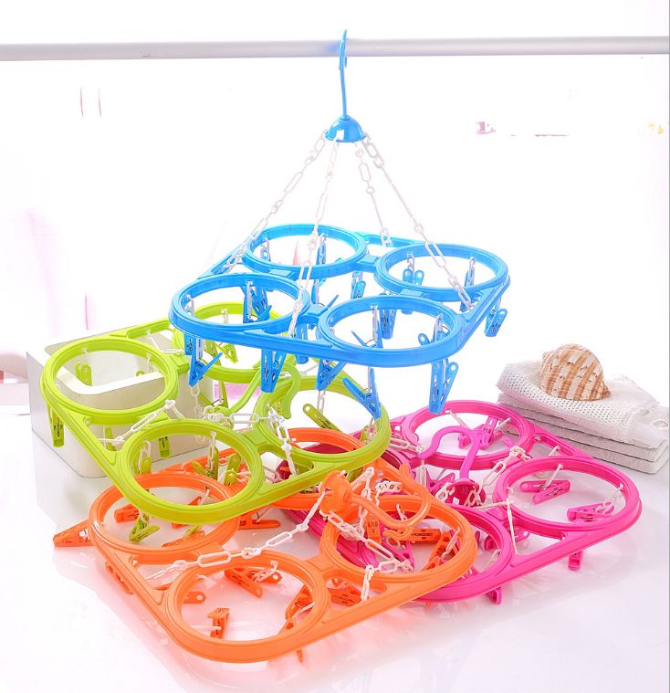 多功能衣架衣夹子家用衣服撑子塑料挂衣架晾衣架产品图