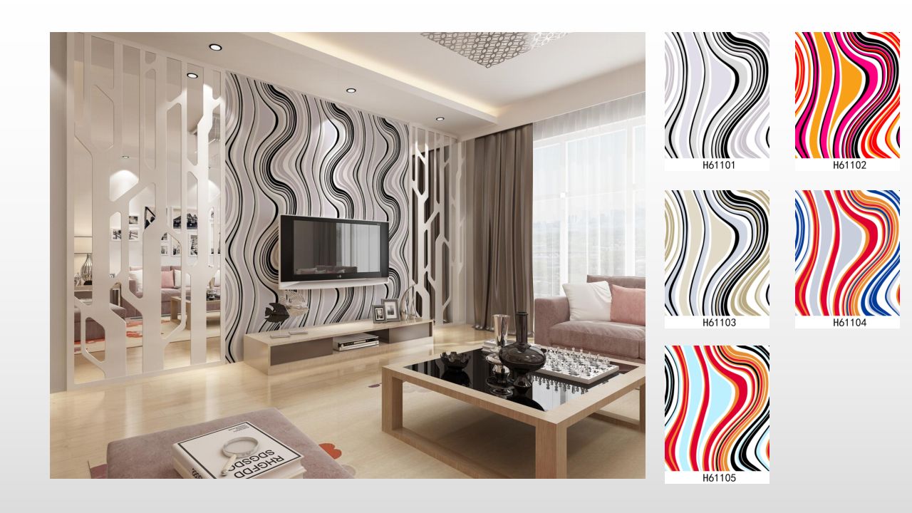 Wallpaper, PVCwallpaper, PVC waterproof wallpaper, 3D PVCwallpaper wall cover Item Picture