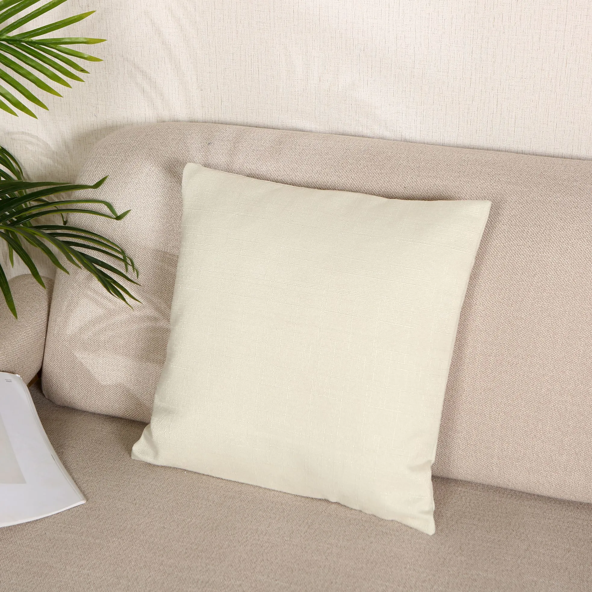 Solid color cushions, thickened, modern and simple Nordic-style backrest, polyester and linen sofa, living room, bedroom, office, bay window, car detail image 5