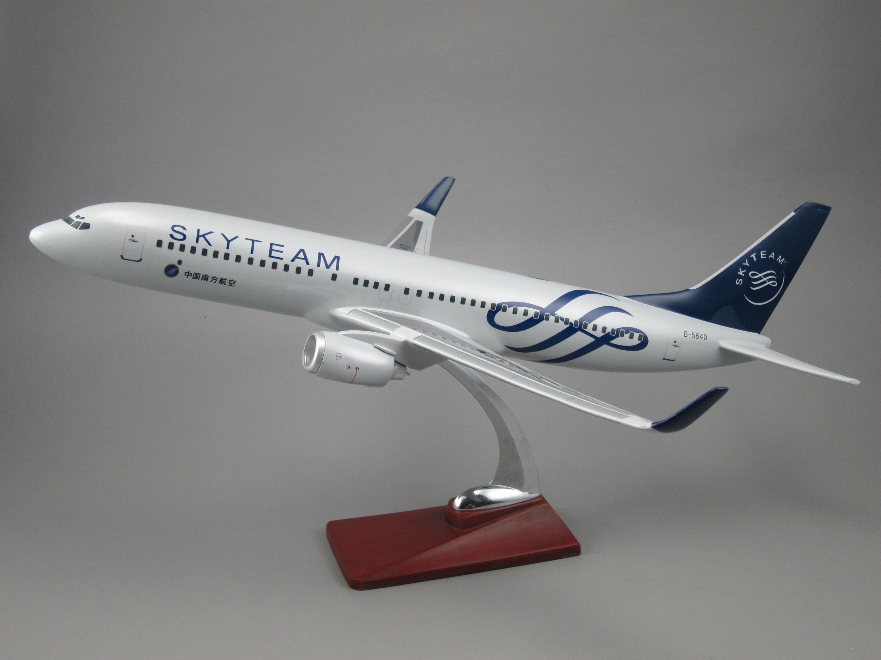 Model aircraft (47CM Skyteam Alliance China Southern Airlines B737) synthetic resin model aircraft full figure