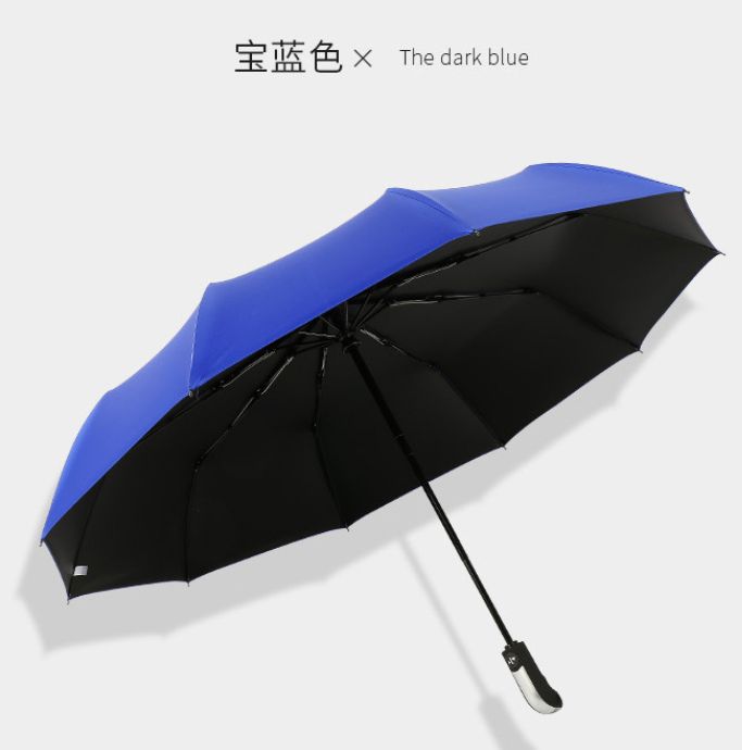 折叠全自动十骨黑胶太阳伞双人加大两用商务伞定制广告伞详情图3