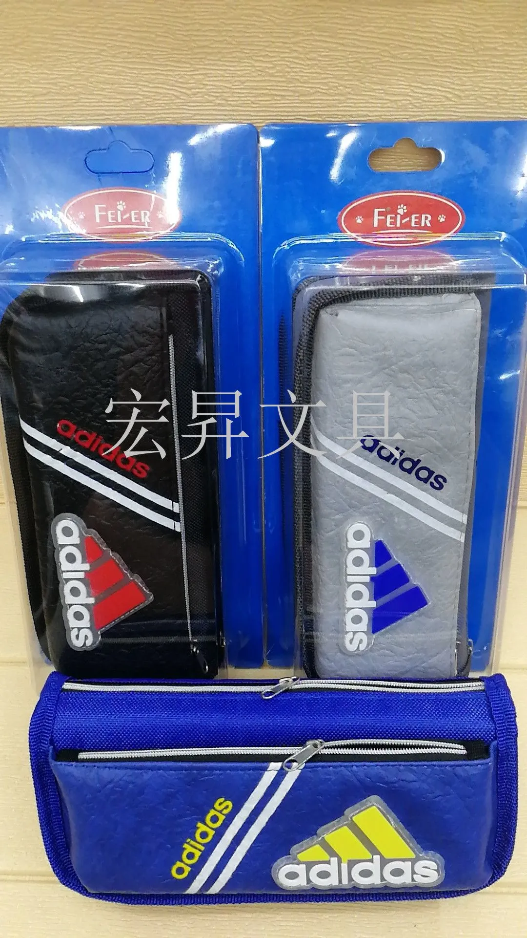 Korean-style pencil case, large-capacity pencil case, Oxford cloth pencil storage bag, storage box, waterproof Hongsheng stationery box, suction card detail image 2