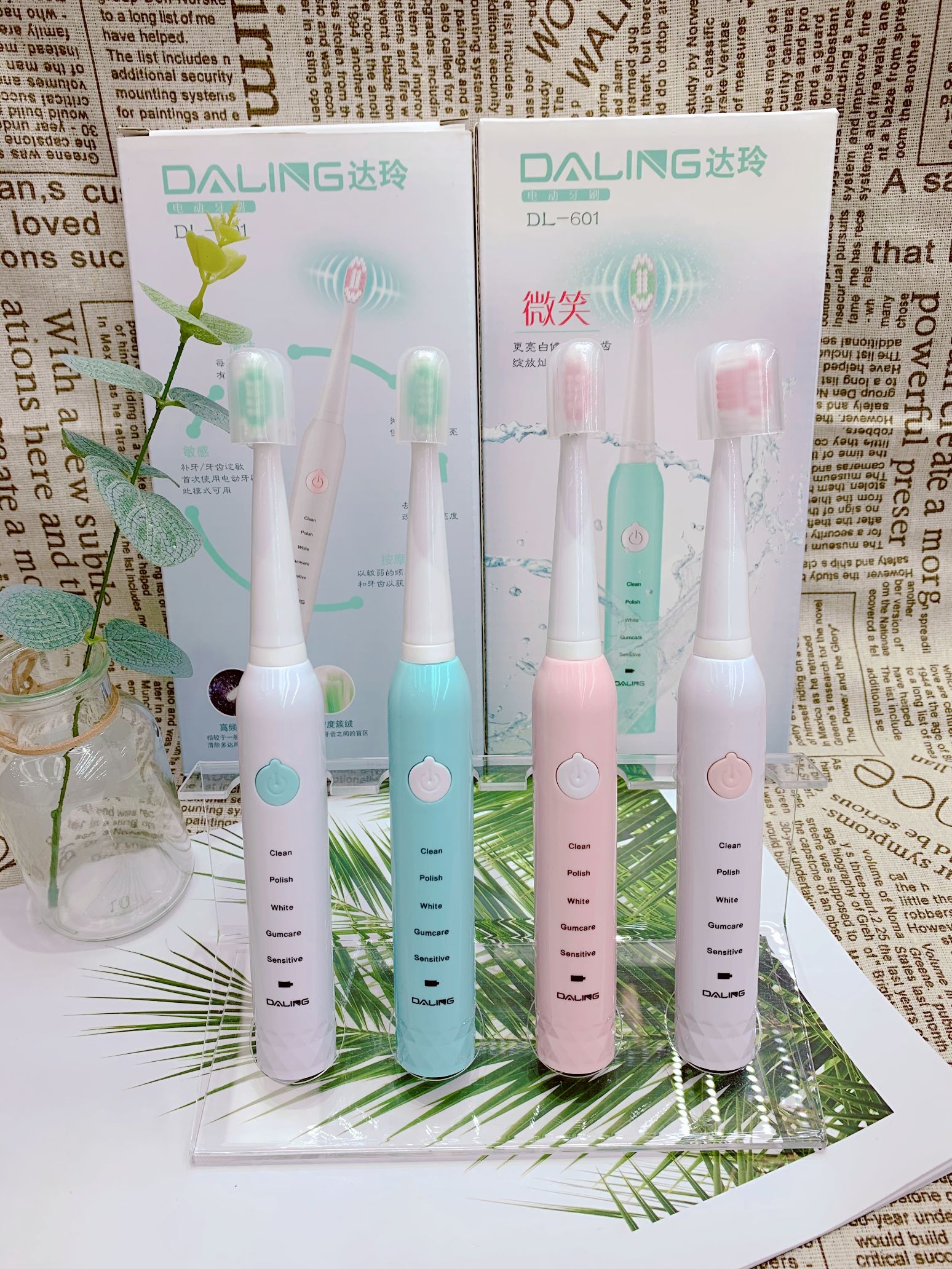 Daring DL-6011 multi-function electric toothbrush lithium-ion battery charge portable level 7 waterproof electric toothbrush cross border Specification drawing