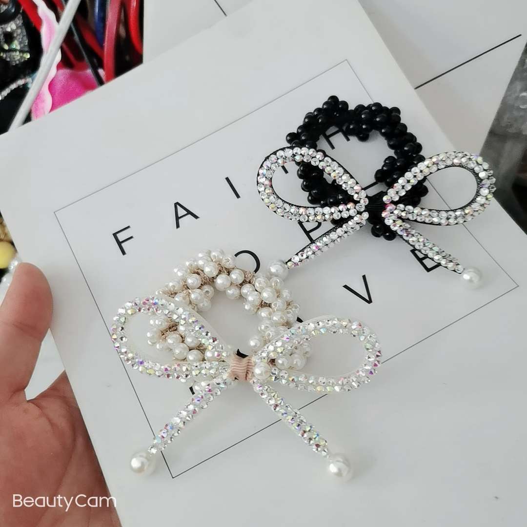 Butterfly Flower jewelry pearl leather band bow