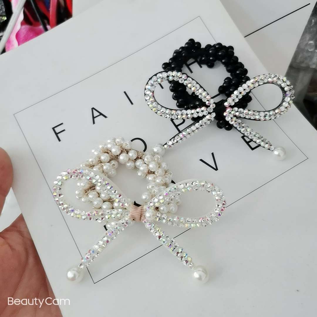 Butterfly Flower jewelry pearl leather band bow details Picture