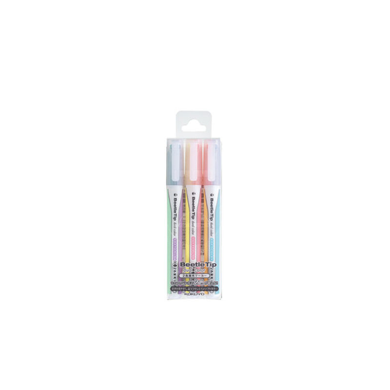 KOKUYO/ Kokuyu PM-L313-3S Two-color Beetle Highlighter set in light color