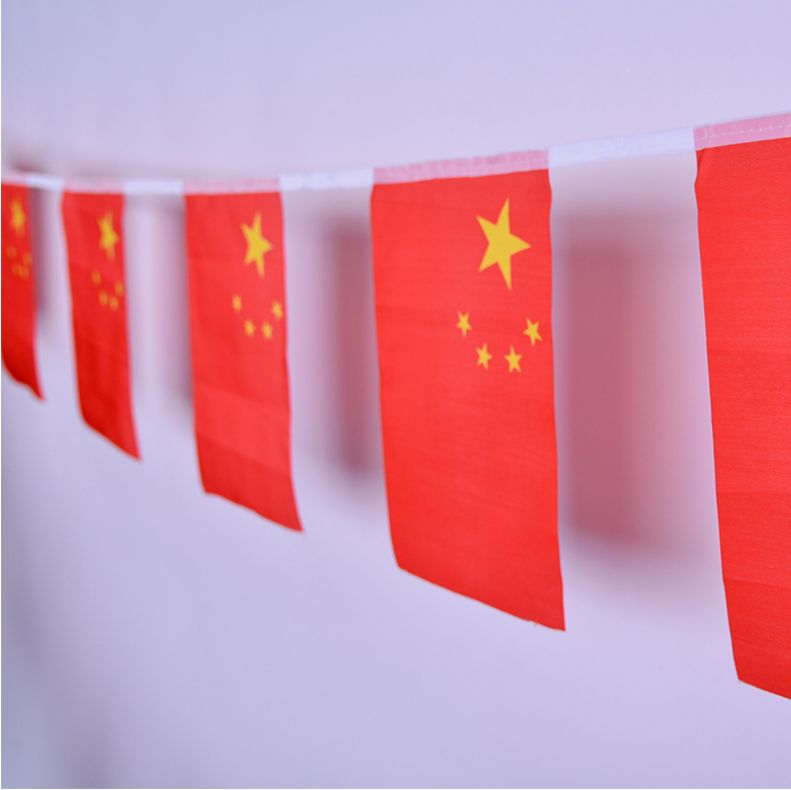 8号25面中国小国旗串旗吊旗 五星红旗旗子挂旗卖场装饰品批发定做