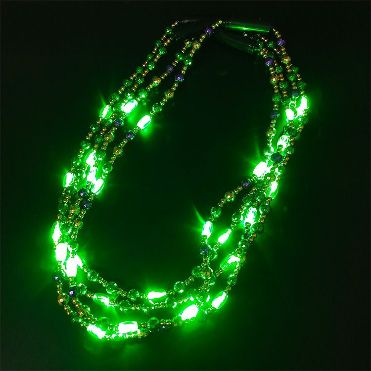LED Christmas light necklace, seven-color flashing necklace, cheering event, round LED light bead chain detail image 5