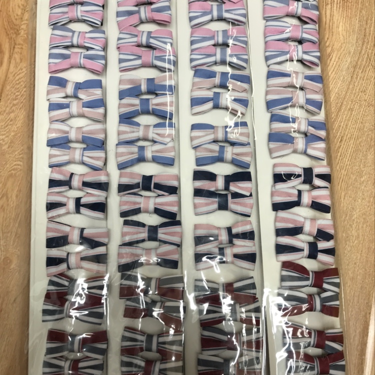 Korean version of leisure cloth bowknot stripe small pair of clips