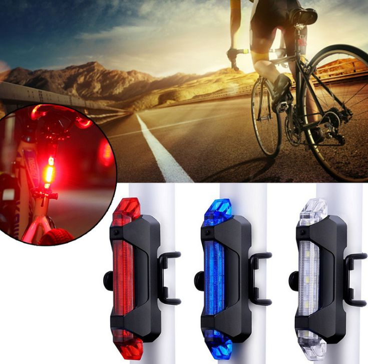USB rechargeable bike tail light night mountain bike tail light warning light flash bike lights thumbnail