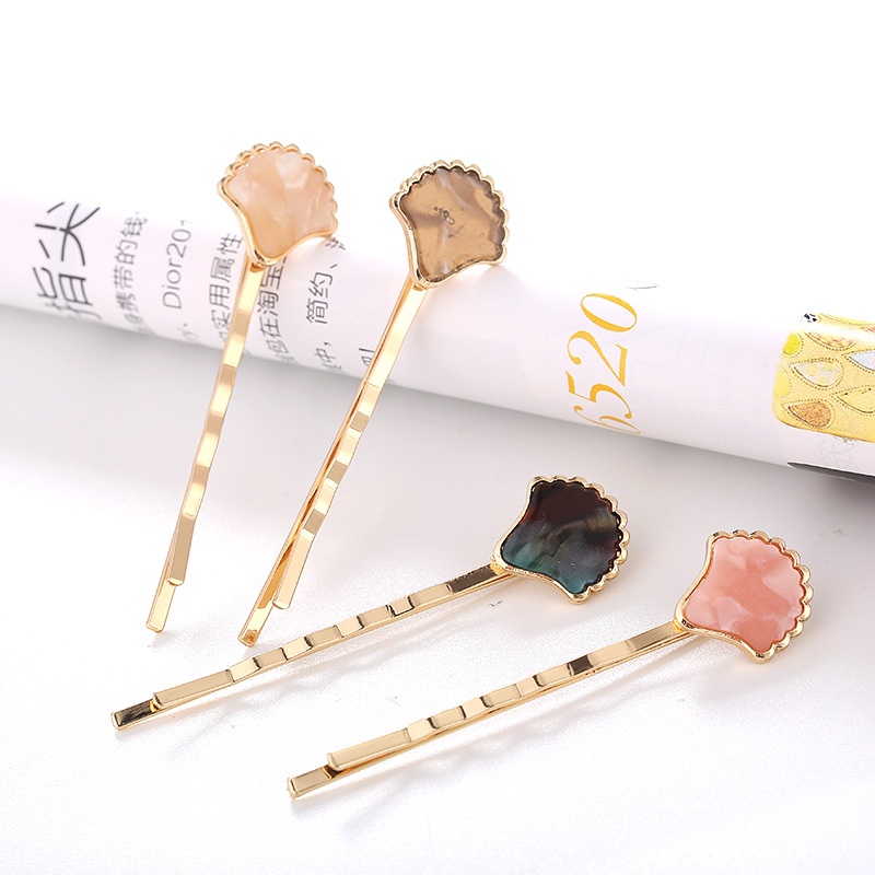 Fresh shell starfish conch acetic acid painted hair clip female a word clip source accessories wholesale thumbnail
