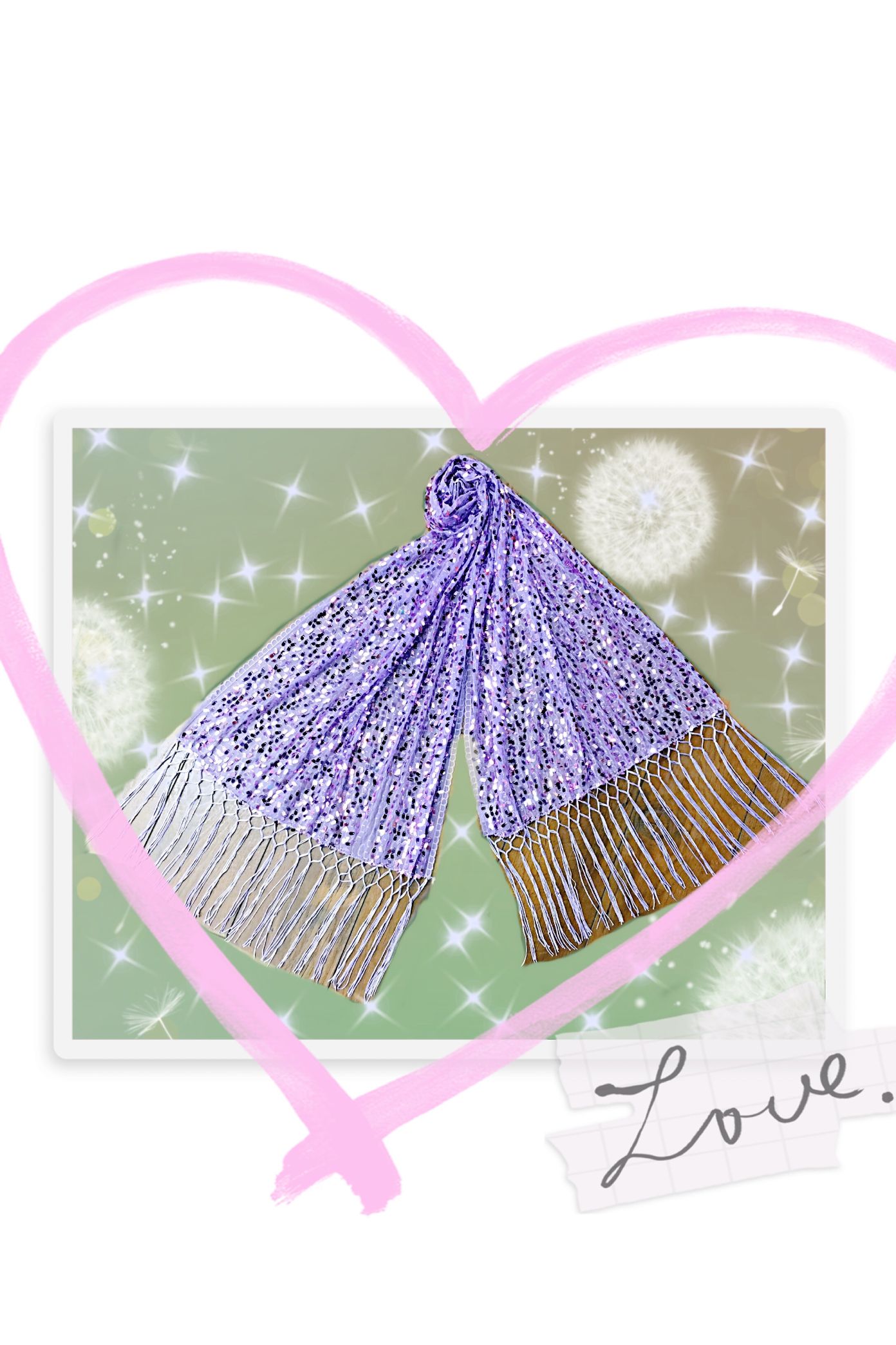 Purple mesh with the same color hush scarf shawl scarf