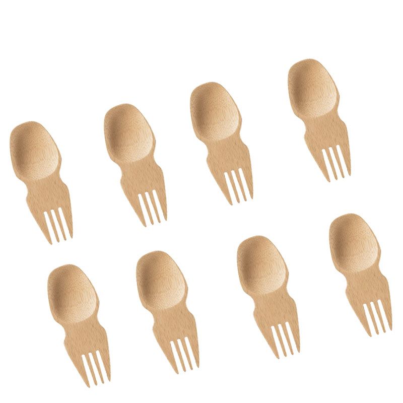 Amazon Children's Fork Spoon Set Western Tableware Fork Spoon One Bamboo Spork details Picture