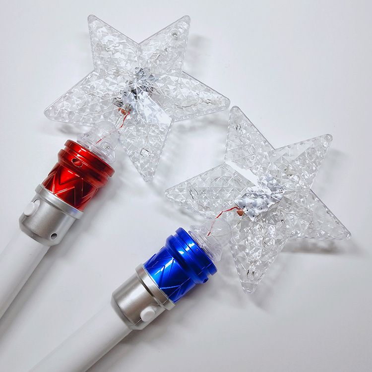 雪花发光旋转棒 五角星手柄发光棒 儿童魔法七彩星星棒详情图8