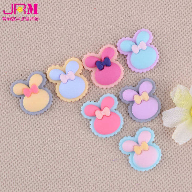Eyeglass case mobile phone case material rubber paint frosted texture rabbit head plastic accessories resin accessories