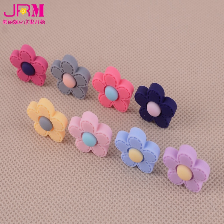 Jia Jingrimei Scrub Micky bear five-petal flower accessories accessories copy cloth art small resin patch children hair accessories material