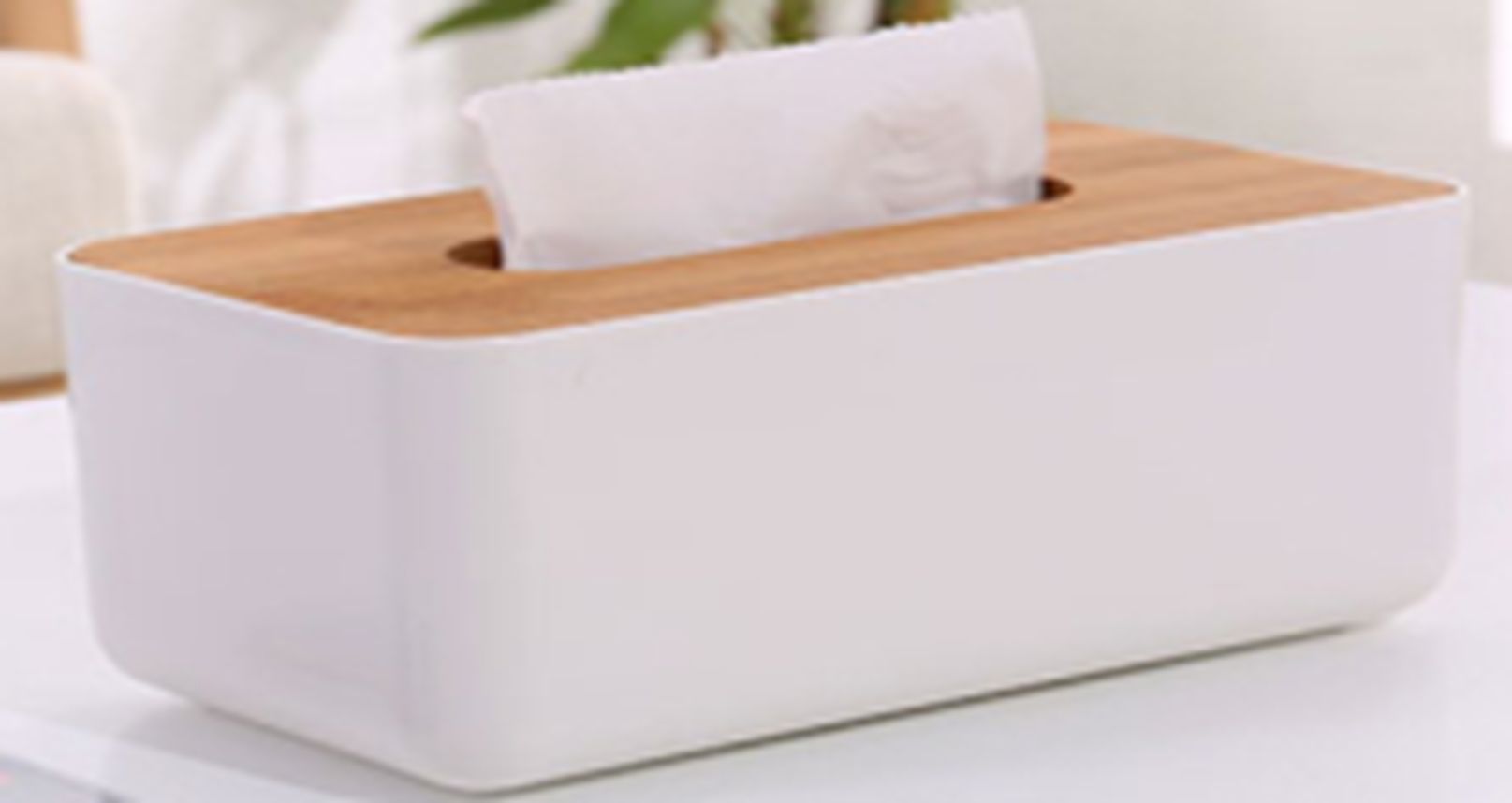 Yiwu Selection European square paper towel box with bamboo cover /34391 full figure