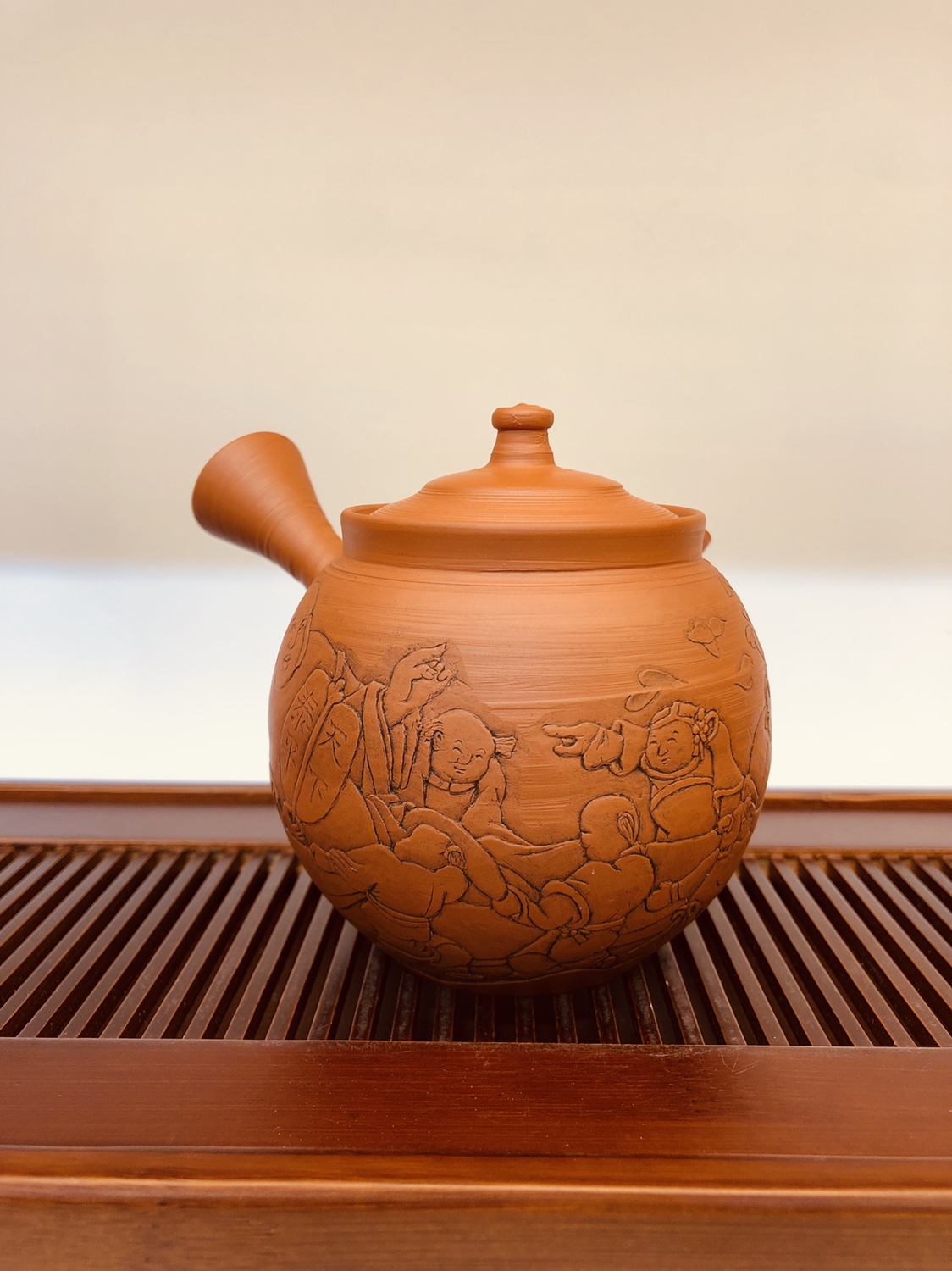 日本常滑烧急须壶  茶壶细节图