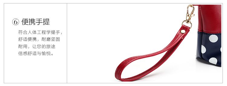 Classic European and American PU cosmetic bags, round dot bow hand-held bags, original manufacturer, cartoon handbags detail image 10