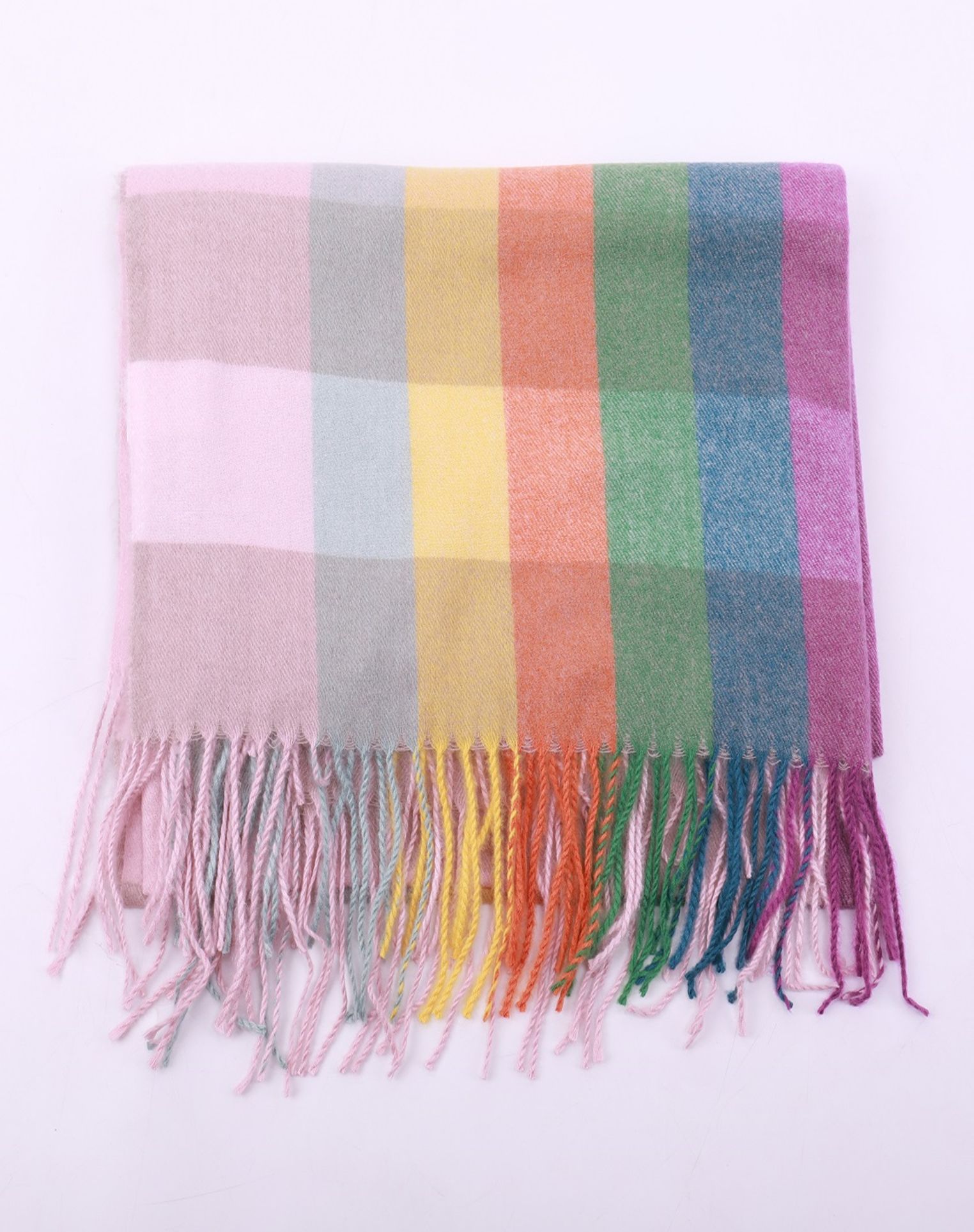 Yiwu Selection Bazaar rainbow scarf pink /46975
