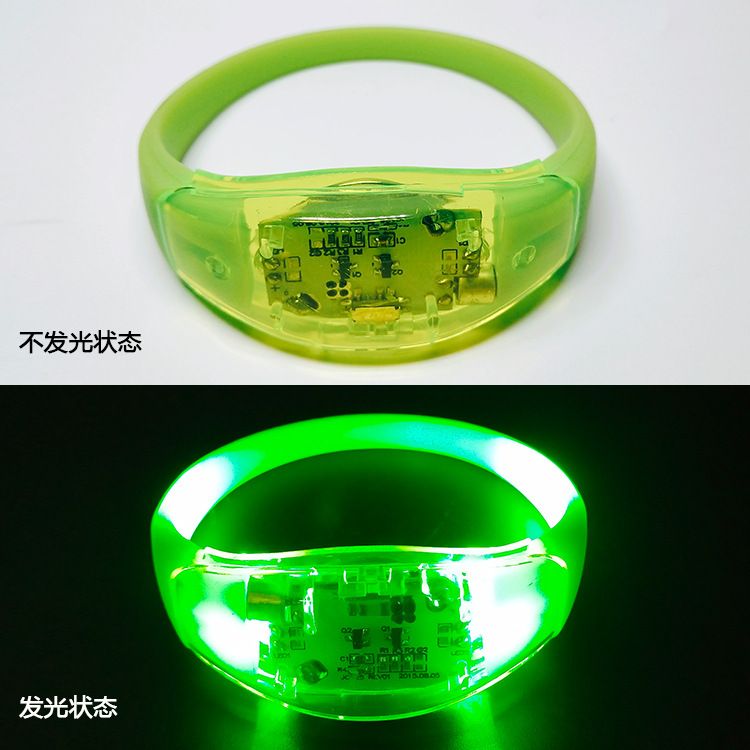 硅胶手环 发光声控手环 LED发光手环 LED震动发光手镯详情图4