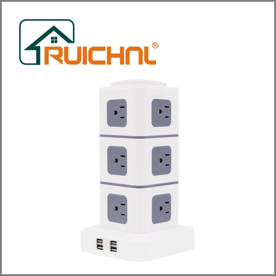 四层美标立式插座带手机充电 2USB插座详情图7