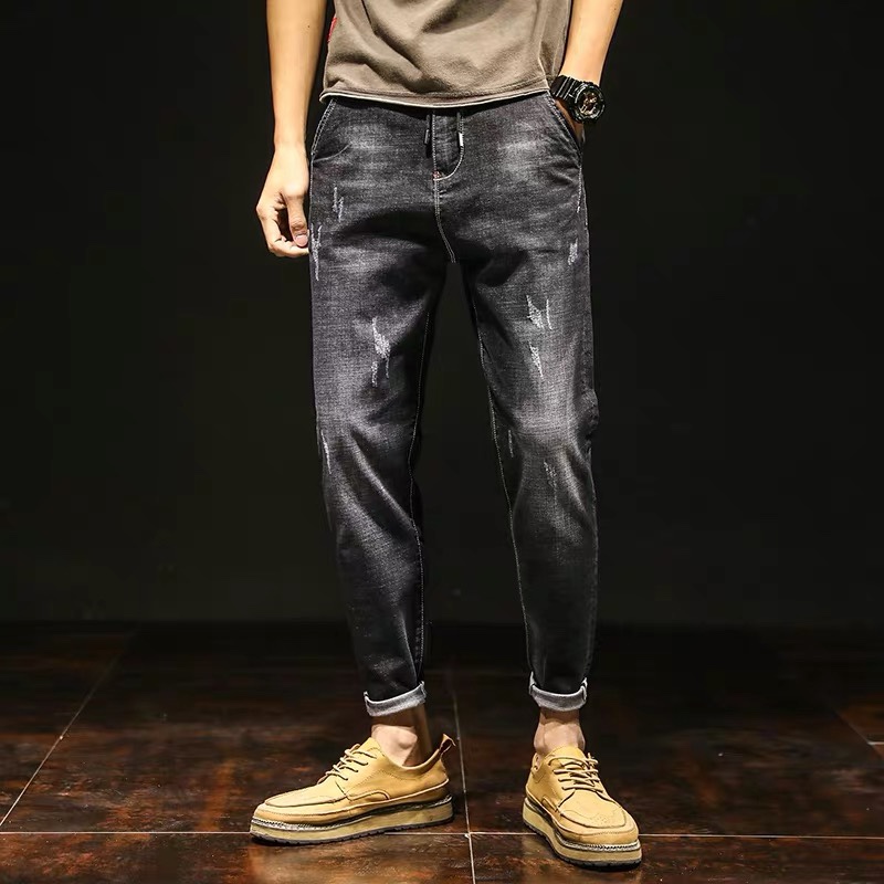 Slim summer plover jeans for men with fat, hipster, baggy stretch, fat pants, straight slacks, 20
