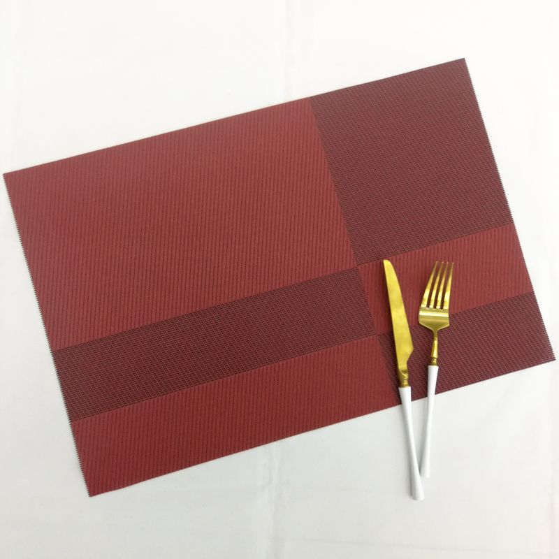 Simple Plaid Woven Texlin Placemat Pvc Placemat Hotel Thickened Insulation Non-Slip Placemat Factory Direct Sales Application Scenario
