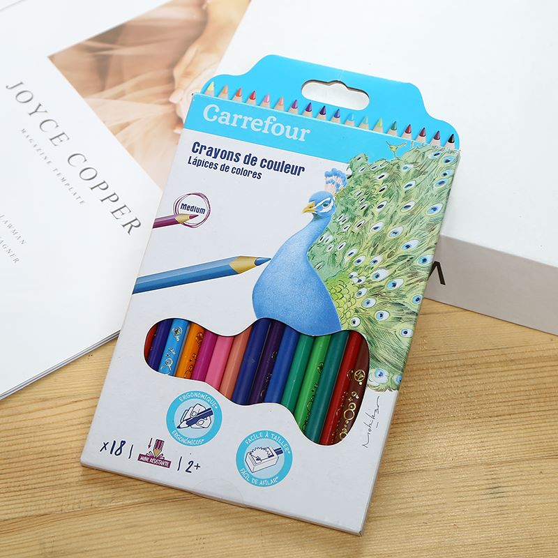 Draw cartoon 18 color box with colored pencils thumbnail