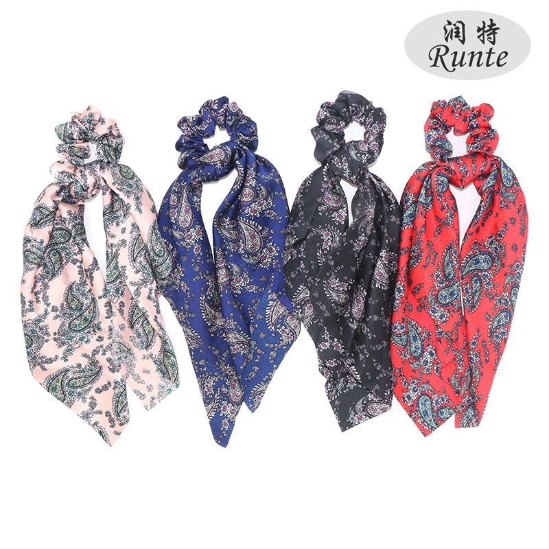 Wholesale of new cross-border ponytail ribbons, large intestine rings, knotted handkerchiefs, tassel hair bands and hair accessories from Europe and America