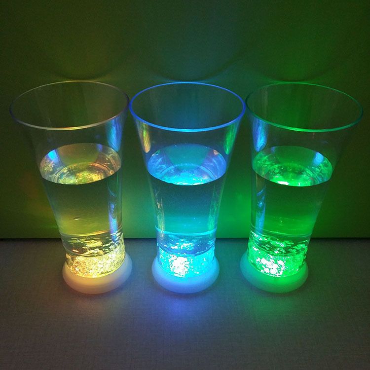 Green PS material luminous orange juice cup into the water light LED sensor cup luminous cup