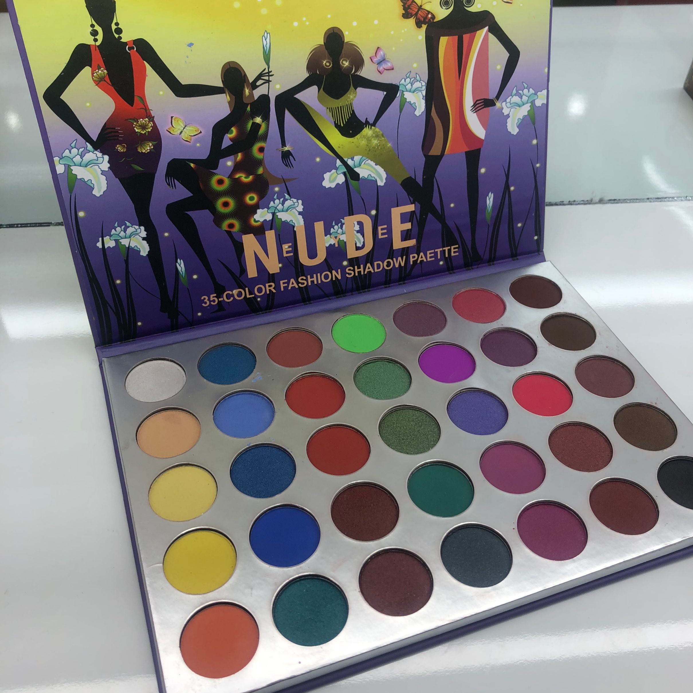 35 color hot style party craze women's paper eye shadow tray thumbnail