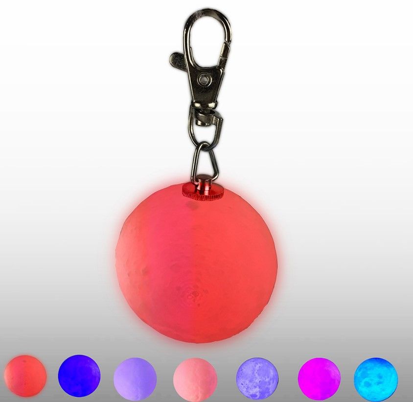 LED moon lamp pendant, 3D printed pet ball, can be single-color or seven-color with long-lasting bright flash detail image 7